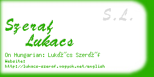 szeraf lukacs business card